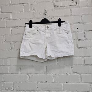 American Eagle Women's 10, White Stretchy Casual Shorts: Boho, Summer